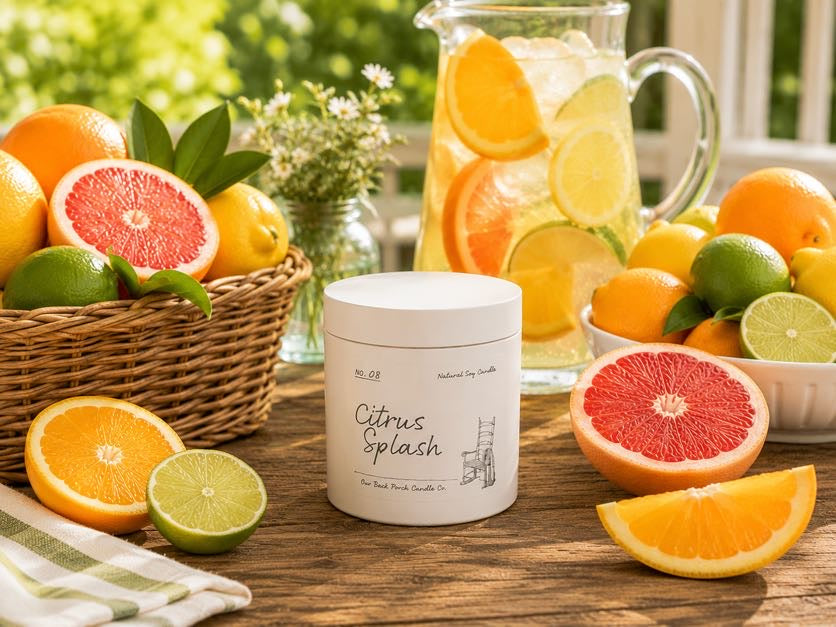 Citrus Splash 5 oz mini soy candle by Back Porch Candle Co.