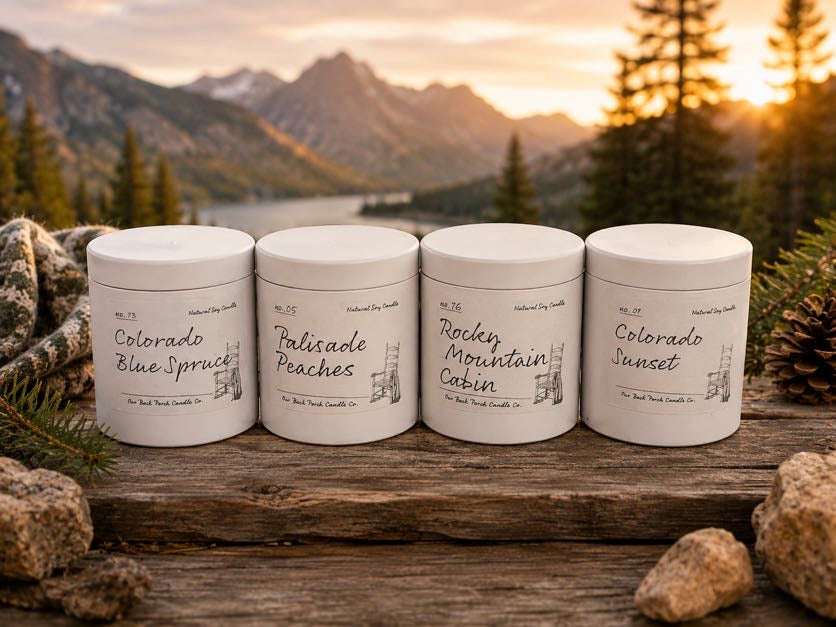 Colorado 4-Pack of four 5 oz soy mini candles by Back Porch Candle Co.
