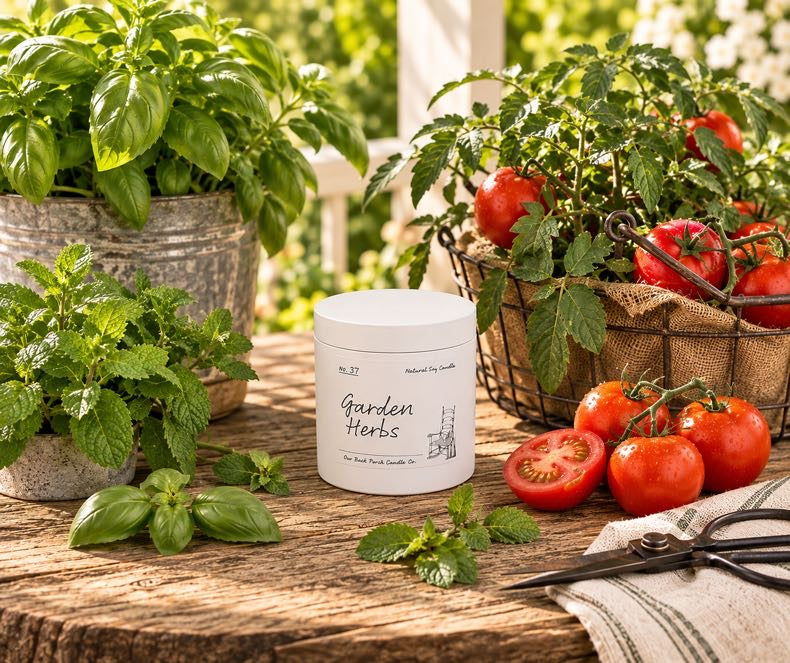Garden Herbs 5 oz mini soy candle by Back Porch Candle Co.