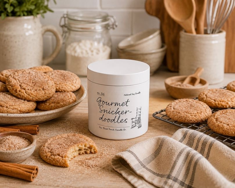 Gourmet Snickerdoodles 5 oz mini soy candle by Back Porch Candle Co.