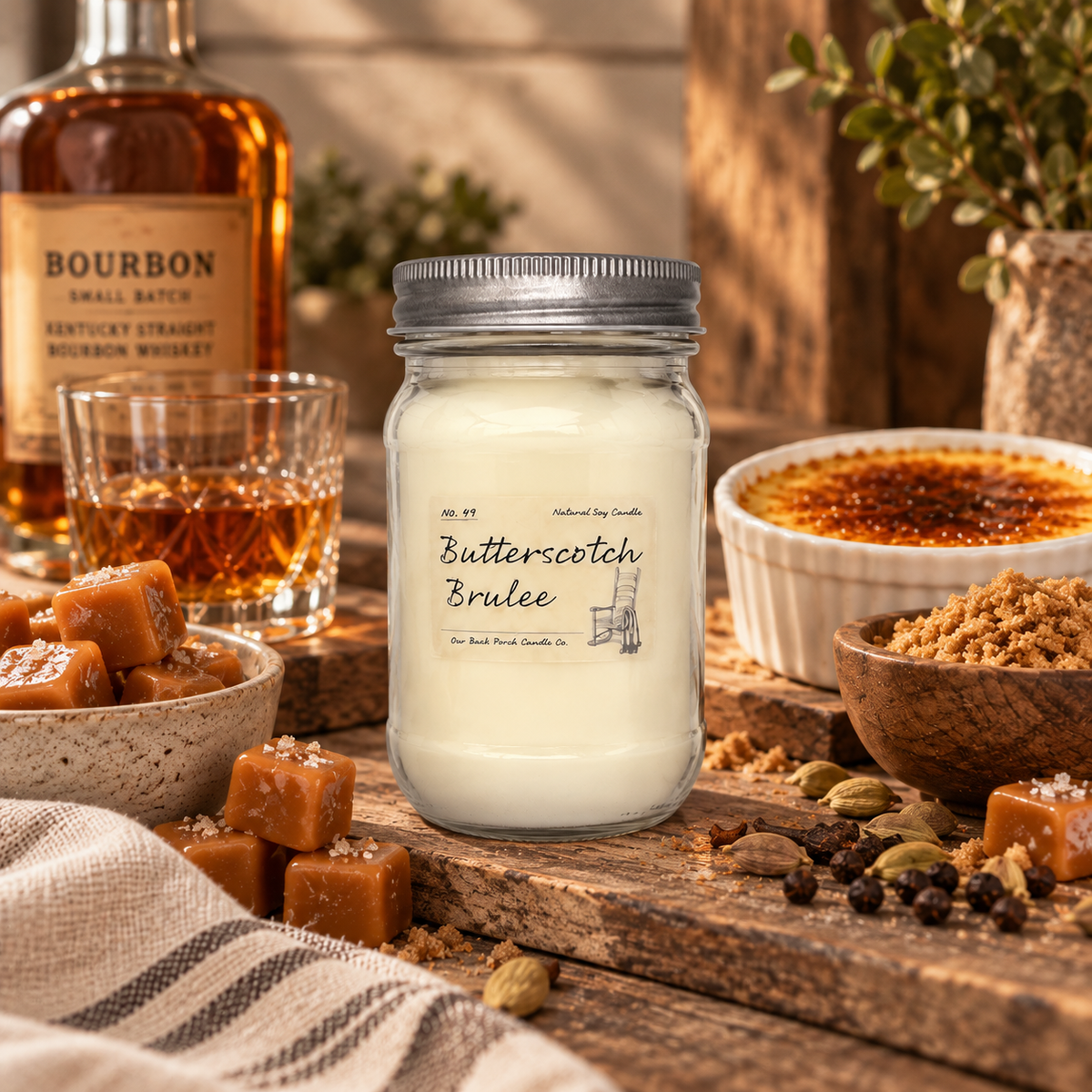 Butterscotch Brûlée 16 oz Candle of the Month soy candle by Back Porch Candle Co.