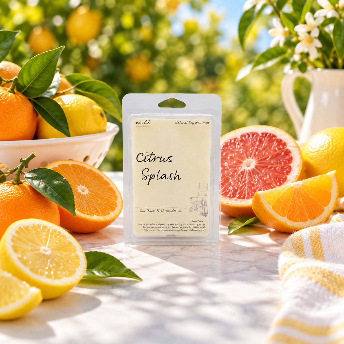 Citrus Splash wax melt by Back Porch Candle Co.
